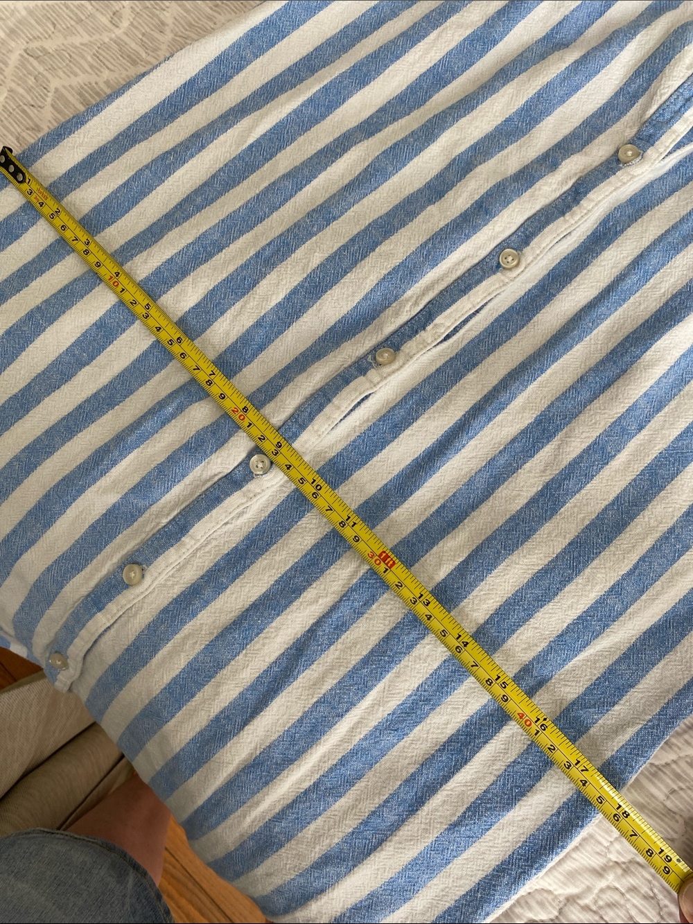 Old Navy Blue & White Vertical Stripe Midi Shirt Dress - Picture 5 of 7